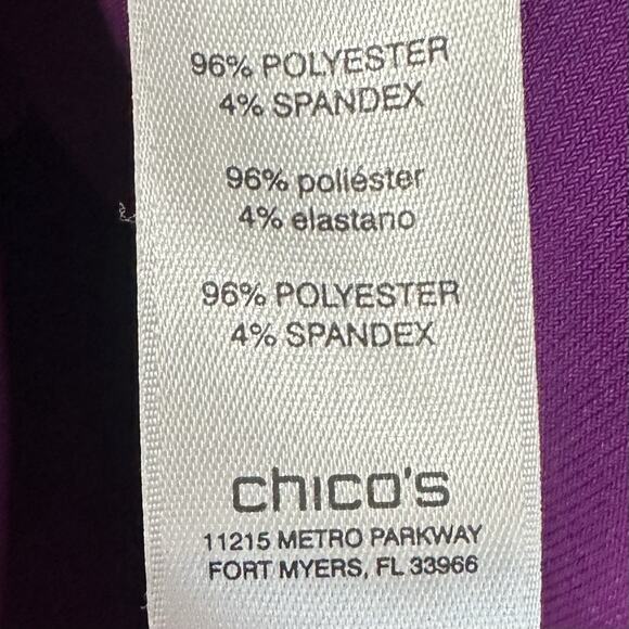 CHICOS Purple Ultimate Tee Crew Neck Short Sleeve Slinky Top SIZE 3 US XL - Picture 5 of 5